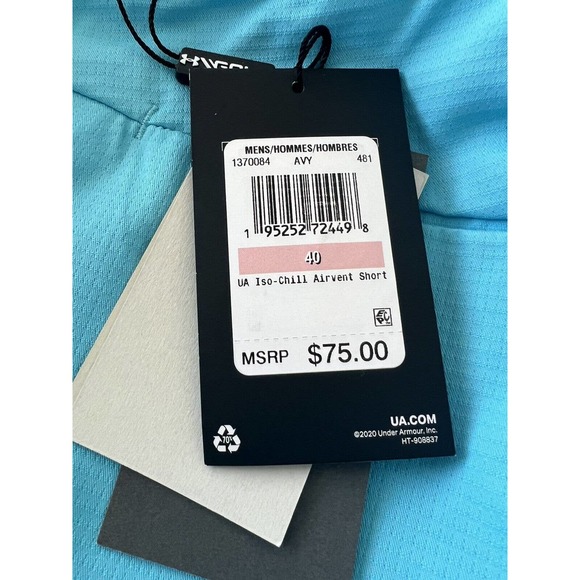 Under Armour Performance Golf Shorts 4 Way Stretch UA 40 9 In Inseam Storm Woven - Picture 5 of 11